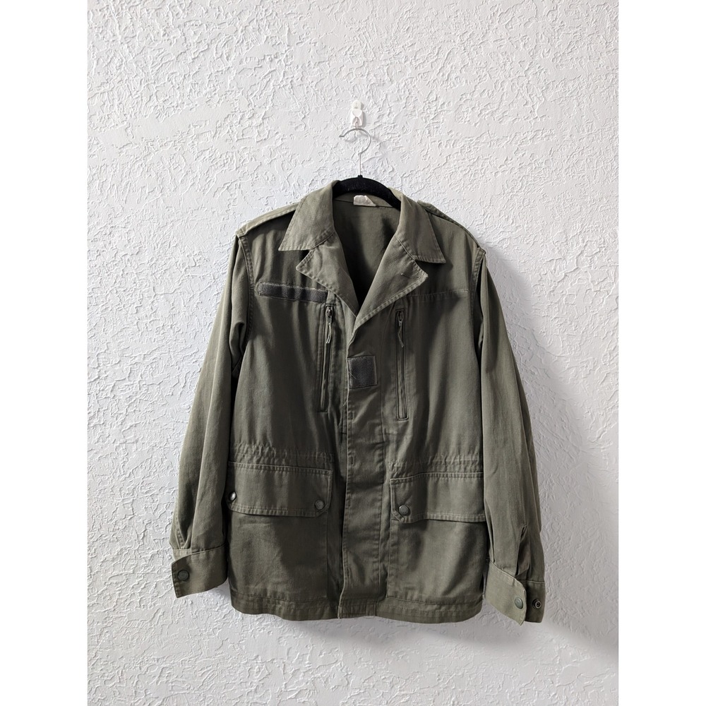 Vintage 1984 French Army F1 Field Jacket HBT C.I.M. Moutiers Military Olive